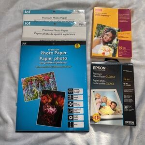 Mixed‎ Photo Paper Lot Epson Staples Jot Glossy Inkjet 5x7 8.5x11 Open & New